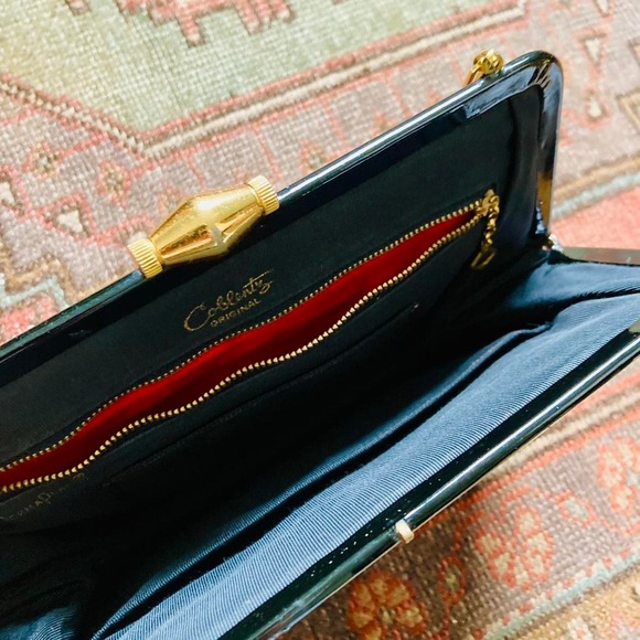 Stunning 60s vintage Coblentz Faux Patent Leather Purse - Picture 2 of 3